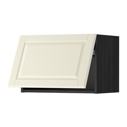 МЕТОД Горизонтальный навесной шкаф - под дерево черный, Будбин белый с оттенком, 60x40 см