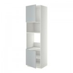 МЕТОД Выс шкаф д/духовки/СВЧ/2 дв/полки - 60x60x220 см, Веддинге серый, белый МЕТОД Выс шкаф д/духовки/СВЧ/2 дв/полки - 60x60x220 см, Веддинге серый, белый