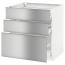 МЕТОД / МАКСИМЕРА Напольный шкаф с 3 ящиками - белый, Гревста нержавеющ сталь, 80x60 см