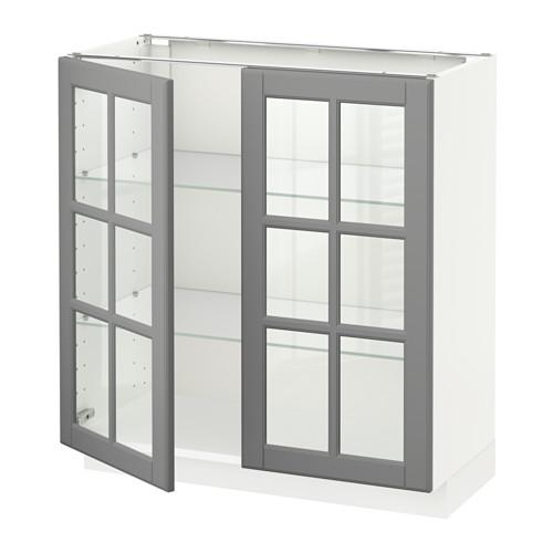 МЕТОД Напольный шкаф с 2 стекл дверцами - белый, 80x37x80 см МЕТОД Напольный шкаф с 2 стекл дверцами - белый, 80x37x80 см