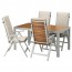 ШЭЛЛАНД Стол+4 кресла, д/сада - Шэлланд светло-коричневый/ФРЁСЁН/ДУВХОЛЬМЕН бежевый
