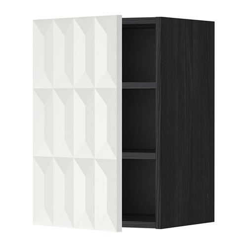 METOD шкаф навесной с полкой черный/Гэррестад белый 40x60 см