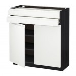 МЕТОД / ФОРВАРА Напольный шкаф/2дверцы/2ящика - под дерево черный, Воксторп белый