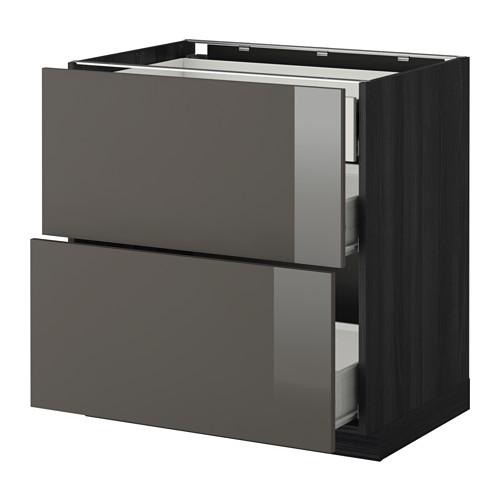 МЕТОД / ФОРВАРА Наполн шк 2 фрнт/3 средн ящ - под дерево черный, Рингульт глянцевый серый, 80x60 см МЕТОД / ФОРВАРА Наполн шк 2 фрнт/3 средн ящ - под дерево черный, Рингульт глянцевый серый, 80x60 см