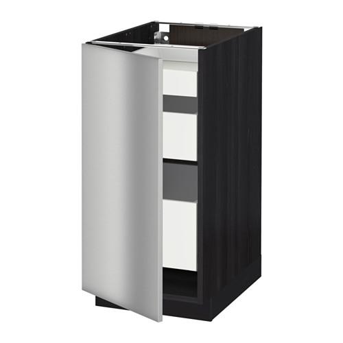 МЕТОД / МАКСИМЕРА Напольный шкаф с 1двр/3ящ - под дерево черный, Гревста нержавеющ сталь, 40x60 см МЕТОД / МАКСИМЕРА Напольный шкаф с 1двр/3ящ - под дерево черный, Гревста нержавеющ сталь, 40x60 см