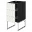 МЕТОД Напольный шкаф с проволочн ящиками - под дерево черный, Гэррестад белый, 40x60x60 см