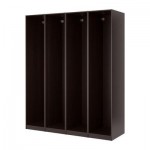 ПАКС 6 каркасов гардеробов - черно-коричневый, 300x35x236 см