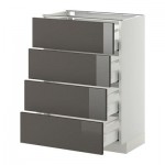 МЕТОД / МАКСИМЕРА Напольн шкаф 4 фронт панели/4 ящика - 60x37 см, Рингульт глянцевый серый, белый МЕТОД / МАКСИМЕРА Напольн шкаф 4 фронт панели/4 ящика - 60x37 см, Рингульт глянцевый серый, белый