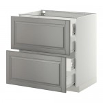 МЕТОД / ФОРВАРА Напольн шкаф 2 фронт пнл/4 средн ящ - белый, Будбин серый, 80x60 см МЕТОД / ФОРВАРА Напольн шкаф 2 фронт пнл/4 средн ящ - белый, Будбин серый, 80x60 см