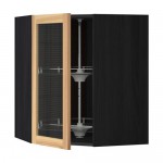 МЕТОД Углов навесн шк с врщ скц/сткл дв - под дерево черный, Торхэмн естественный ясень, 68x80 см МЕТОД Углов навесн шк с врщ скц/сткл дв - под дерево черный, Торхэмн естественный ясень, 68x80 см