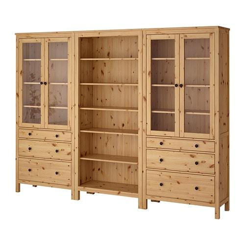 ХЕМНЭС Комб для хран с дверц/ящ - светло-коричневый