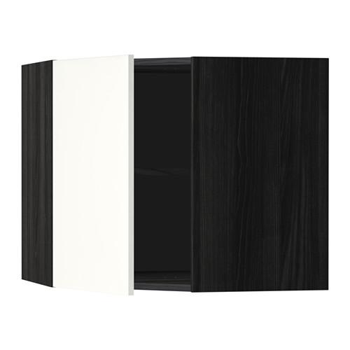 METOD угловой навесной шкаф с полками черный/Хэггеби белый 68x60 см