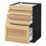 МЕТОД / МАКСИМЕРА Напольный шкаф с 5 ящиками - под дерево черный, Торхэмн естественный ясень, 60x60 см