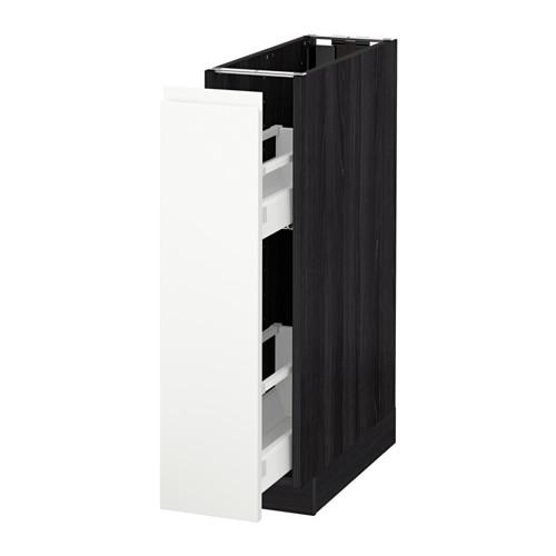 МЕТОД Напол шкаф/выдв внутр элем - под дерево черный, Воксторп белый