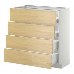 МЕТОД / ФОРВАРА Напольн шкаф 4 фронт панели/4 ящика - белый, Тингсрид под березу, 80x37 см МЕТОД / ФОРВАРА Напольн шкаф 4 фронт панели/4 ящика - белый, Тингсрид под березу, 80x37 см