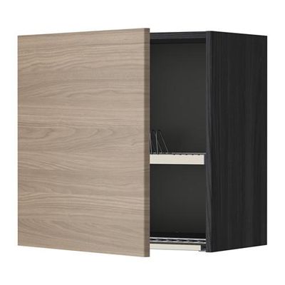 МЕТОД Шкаф навесной с сушкой - 60x60 см, Брокхульт под грецкий орех светло-серый, под дерево черный