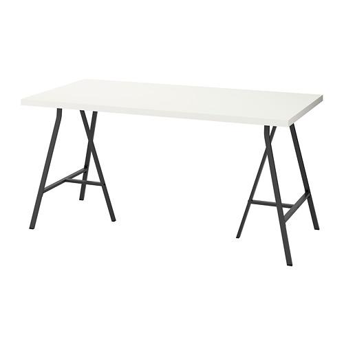 LERBERG/LINNMON стол белый/серый 75x74 cm