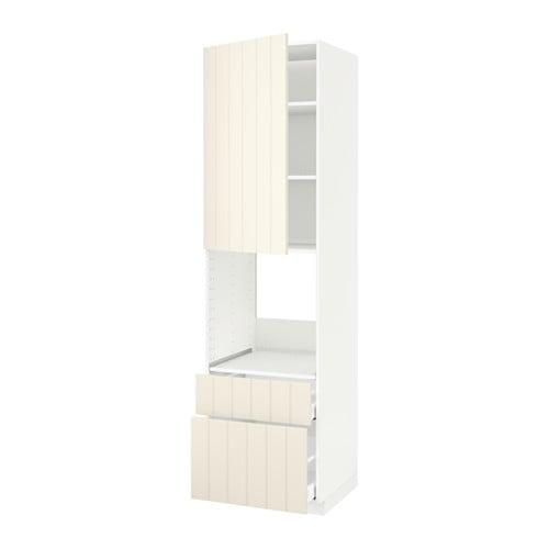МЕТОД / МАКСИМЕРА Выс шк д/дхвк+двр/2фрнт/1срд/1вс ящ - белый, Хитарп белый с оттенком, 60x60x220 см