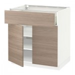 МЕТОД / ФОРВАРА Напольный шкаф+ящик/2дверцы - 80x60 см, Брокхульт под грецкий орех светло-серый, белый МЕТОД / ФОРВАРА Напольный шкаф+ящик/2дверцы - 80x60 см, Брокхульт под грецкий орех светло-серый, белый