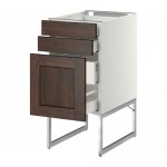 МЕТОД / МАКСИМЕРА Напольн шкаф 3фронт пнл/2низ/2ср ящ - белый, Эдсерум под дерево коричневый, 40x60x60 см МЕТОД / МАКСИМЕРА Напольн шкаф 3фронт пнл/2низ/2ср ящ - белый, Эдсерум под дерево коричневый, 40x60x60 см