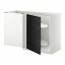METOD угловой напол шкаф с выдвижн секц белый/Тингсрид черный 127.5x67.5x88 cm