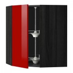 МЕТОД Угл нвсн шкф с вращающ секц - 68x80 см, Рингульт глянцевый красный, под дерево черный