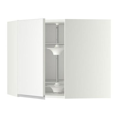 МЕТОД Угл нвсн шкф с вращающ секц - 68x60 см, Нодста белый/алюминий, белый