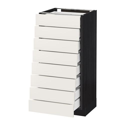 МЕТОД / МАКСИМЕРА Наполн шкаф 8 фронт/8 низк ящиков - под дерево черный, Сэведаль белый, 40x37 см МЕТОД / МАКСИМЕРА Наполн шкаф 8 фронт/8 низк ящиков - под дерево черный, Сэведаль белый, 40x37 см