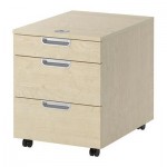 ГАЛАНТ Тумба с ящиками на колесах - березовый шпон