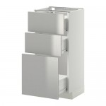 МЕТОД / ФОРВАРА Нплн шк 3 фрнт/3 средн ящика - белый, Гревста нержавеющ сталь, 40x37 см МЕТОД / ФОРВАРА Нплн шк 3 фрнт/3 средн ящика - белый, Гревста нержавеющ сталь, 40x37 см