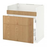 МЕТОД Напол шк д/мойки ХАВСЕН/3фасада/2ящ - белый, Экестад дуб, 80x60 см МЕТОД Напол шк д/мойки ХАВСЕН/3фасада/2ящ - белый, Экестад дуб, 80x60 см