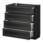 МЕТОД / ФОРВАРА Напольн шкаф 4 фронт панели/4 ящика - 80x37 см, Лаксарби черно-коричневый, под дерево черный МЕТОД / ФОРВАРА Напольн шкаф 4 фронт панели/4 ящика - 80x37 см, Лаксарби черно-коричневый, под дерево черный