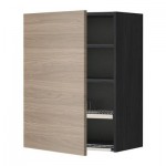 МЕТОД Шкаф навесной с сушкой - 60x80 см, Брокхульт под грецкий орех светло-серый, под дерево черный