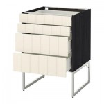 МЕТОД / ФОРВАРА Нплн шк 4 фронт/2 низк/2средн ящ - 60x60x60 см, Хитарп белый с оттенком, под дерево черный МЕТОД / ФОРВАРА Нплн шк 4 фронт/2 низк/2средн ящ - 60x60x60 см, Хитарп белый с оттенком, под дерево черный