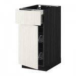 МЕТОД / ФОРВАРА Напольн шкаф с пров корз/ящ/дверью - 40x60 см, Росдаль белый ясень, под дерево черный