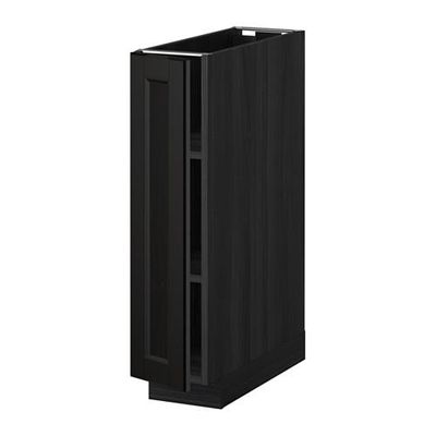 МЕТОД Напольный шкаф с полками - 20x60 см, Лаксарби черно-коричневый, под дерево черный МЕТОД Напольный шкаф с полками - 20x60 см, Лаксарби черно-коричневый, под дерево черный