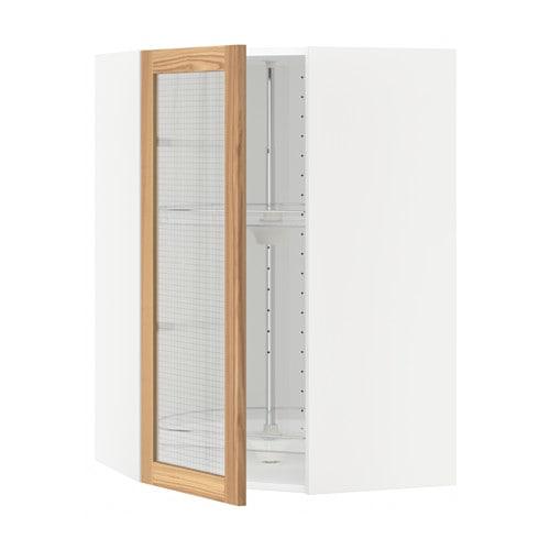 МЕТОД Углов навесн шк с врщ скц/сткл дв - белый, Торхэмн естественный ясень, 68x100 см МЕТОД Углов навесн шк с врщ скц/сткл дв - белый, Торхэмн естественный ясень, 68x100 см