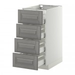 МЕТОД / МАКСИМЕРА Напольн шкаф 4 фронт панели/4 ящика - белый, Будбин серый, 40x60 см МЕТОД / МАКСИМЕРА Напольн шкаф 4 фронт панели/4 ящика - белый, Будбин серый, 40x60 см