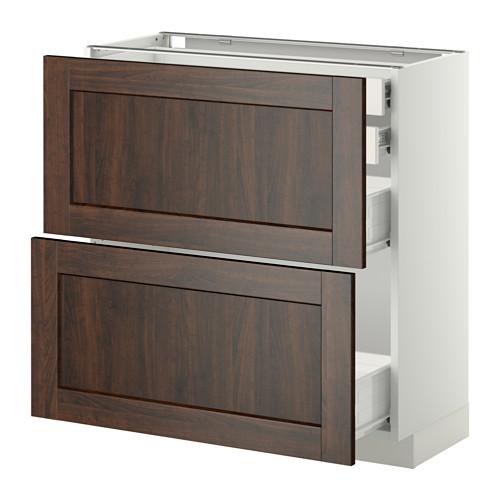 МЕТОД / ФОРВАРА Нплн шк 2фрнт/2низк/2 выс/2срдн ящ - белый, Эдсерум под дерево коричневый, 80x37 см МЕТОД / ФОРВАРА Нплн шк 2фрнт/2низк/2 выс/2срдн ящ - белый, Эдсерум под дерево коричневый, 80x37 см