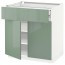 МЕТОД / ФОРВАРА Напольный шкаф/2дверцы/2ящика - белый, Калларп глянцевый светло-зеленый