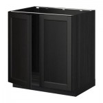 МЕТОД Напольн шкаф д раковины+2 двери - Лаксарби черно-коричневый, под дерево черный МЕТОД Напольн шкаф д раковины+2 двери - Лаксарби черно-коричневый, под дерево черный