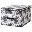 ГАРНИТУР Коробка с крышкой - черный/белый цветок, 42x56x32 см