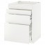 МЕТОД / МАКСИМЕРА Нап шкаф д/духовки/4фасада/3ящика - белый, Хэггеби белый, 60x60 см