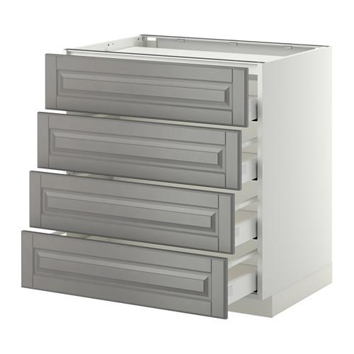 МЕТОД / МАКСИМЕРА Напольн шкаф/4фронт пнл/4ящика - белый, Будбин серый, 80x60 см МЕТОД / МАКСИМЕРА Напольн шкаф/4фронт пнл/4ящика - белый, Будбин серый, 80x60 см