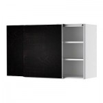 ФАКТУМ Навесной шкаф с рздвжн дверц - Нексус коричнево-чёрный, 120x70 см