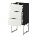 МЕТОД / МАКСИМЕРА Нплн шк 3 фрнт/3 средн ящика - под дерево черный, Хэггеби белый, 40x37x60 см