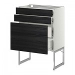 МЕТОД / ФОРВАРА Напольн шкаф 3фронт пнл/2низ/2ср ящ - 60x37x60 см, Тингсрид под дерево черный, белый МЕТОД / ФОРВАРА Напольн шкаф 3фронт пнл/2низ/2ср ящ - 60x37x60 см, Тингсрид под дерево черный, белый