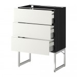 МЕТОД / МАКСИМЕРА Нплн шк 3 фрнт/3 средн ящика - под дерево черный, Хэггеби белый, 60x37x60 см