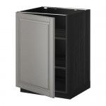 METOD напольный шкаф с полками черный/Будбин серый 60x60 см