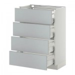 МЕТОД / МАКСИМЕРА Напольн шкаф 4 фронт панели/4 ящика - 60x37 см, Веддинге серый, белый МЕТОД / МАКСИМЕРА Напольн шкаф 4 фронт панели/4 ящика - 60x37 см, Веддинге серый, белый